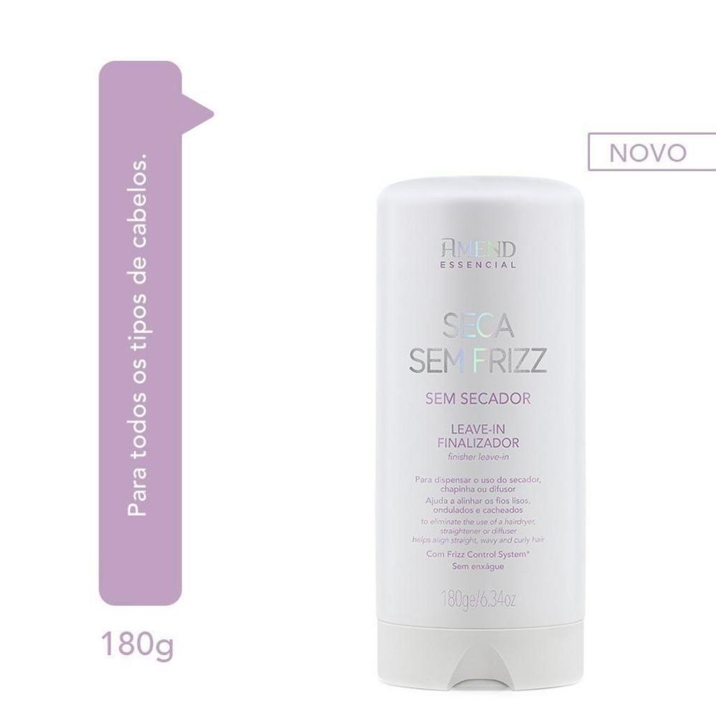 Leave-in Finalizador Essencial Seca Sem Frizz Amend 180ml em Oferta na Shopee