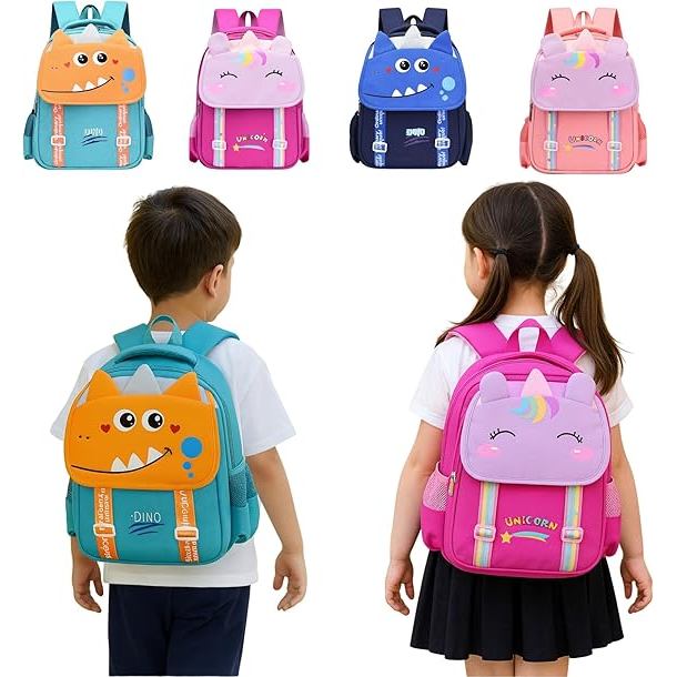 Mochila Escolar Infantil Unicórnio e Dinossauro, menino  menina, Design Divertido ensino fundamental