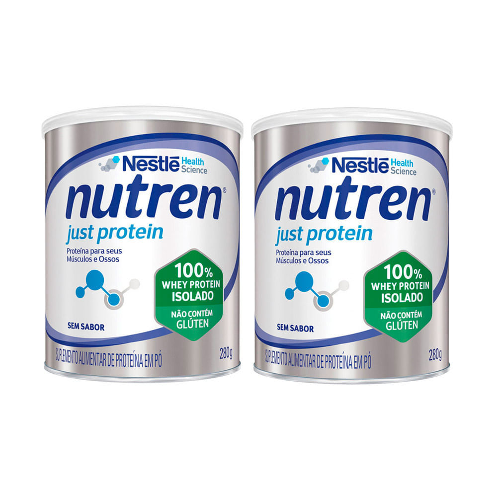 Kit 2 Nutren Just Protein Sem Sabor Suplemento Alimentar 280g em Oferta na Shopee