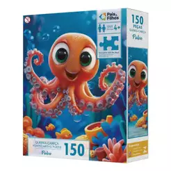 Quebra-Cabeça 150 Peças Polvo Oceano Infantil Pais e Filhos - 793009-1