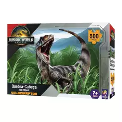 Quebra-cabeça 500 peças Velociraptor Jurassic World Rebirth Mimo Toys - 2099