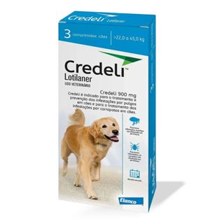 Credeli 900mg Antipulgas e Carrapatos Para Cães de 22 a 45kg Com 3 Comprimidos em Oferta na Shopee