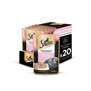 Ração Úmida Sheba Sachê para Gatos Adultos Sabor Salmão ao Molho - 20 Unidades de 85g em Oferta na Shopee
