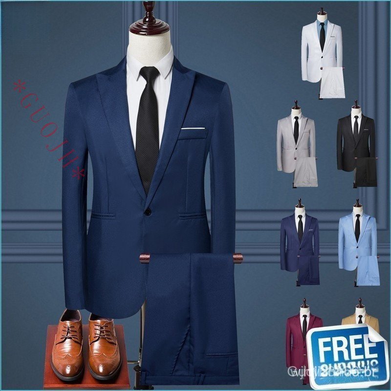 MISS.YE Ternos De Casamento Para Homens Casuais De Negócios Formal Blazer 2-Peças Conjunto Slim Fit Suit