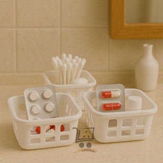 Cesto Organizador Multiuso Branco 16x12x6cm Para Banheiro Gaveta Cozinha em Oferta na Shopee