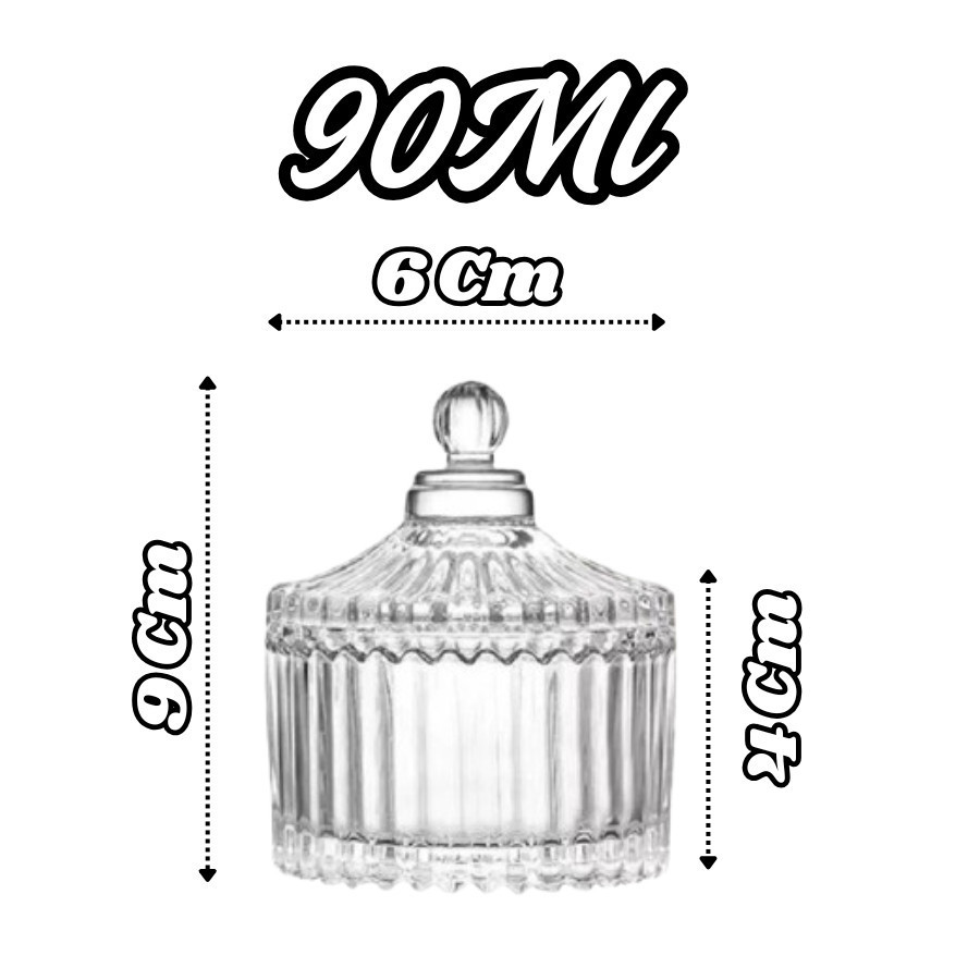 Mini Bomboniere Potiche Vidro com Tampa 90ml -  Lembrancinha Casamento Batizado Festa