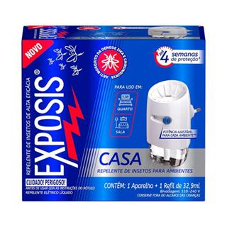 Repelente Elétrico Líquido Exposis Casa Aparelho + Refil 32,9ml em Oferta na Shopee
