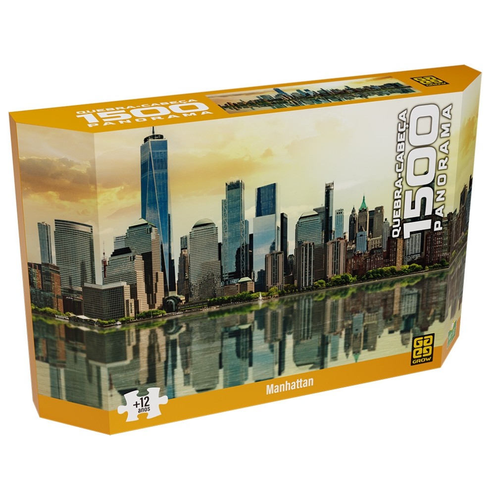QUEBRA CABEÇA PANORAMA MANHATTAN 1500 PEÇAS GROW PUZZLE PONTO TURÍSTICO ESTADOS UNIDOS EUA NOVA YORK em Oferta na Shopee