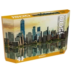 QUEBRA CABEÇA PANORAMA MANHATTAN 1500 PEÇAS GROW PUZZLE PONTO TURÍSTICO ESTADOS UNIDOS EUA NOVA YORK