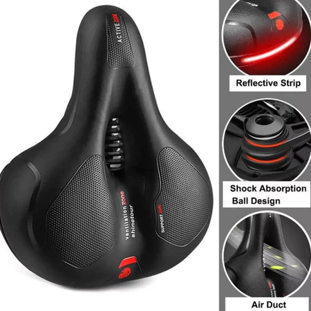 Assento De Bicicleta Banco Selim Super Confortável Selim Largo Bicicleta sinalizador adesivo Refletivo