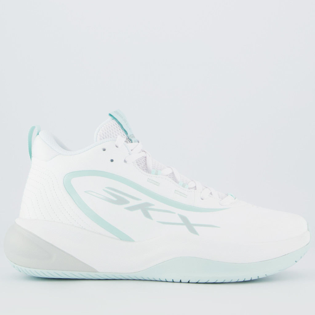 Tênis Skechers SKX League Branco e Azul Claro