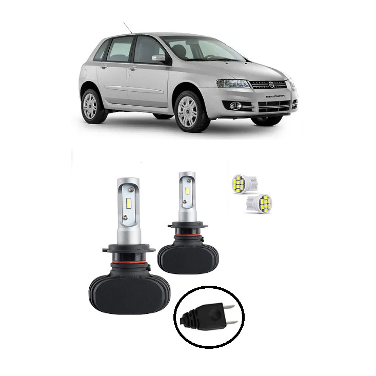 Par Lampada UltraLed Farol Baixo Stilo 2003 2004 2005 2006 2007 2008 2009 2010 2011 2012 6000K