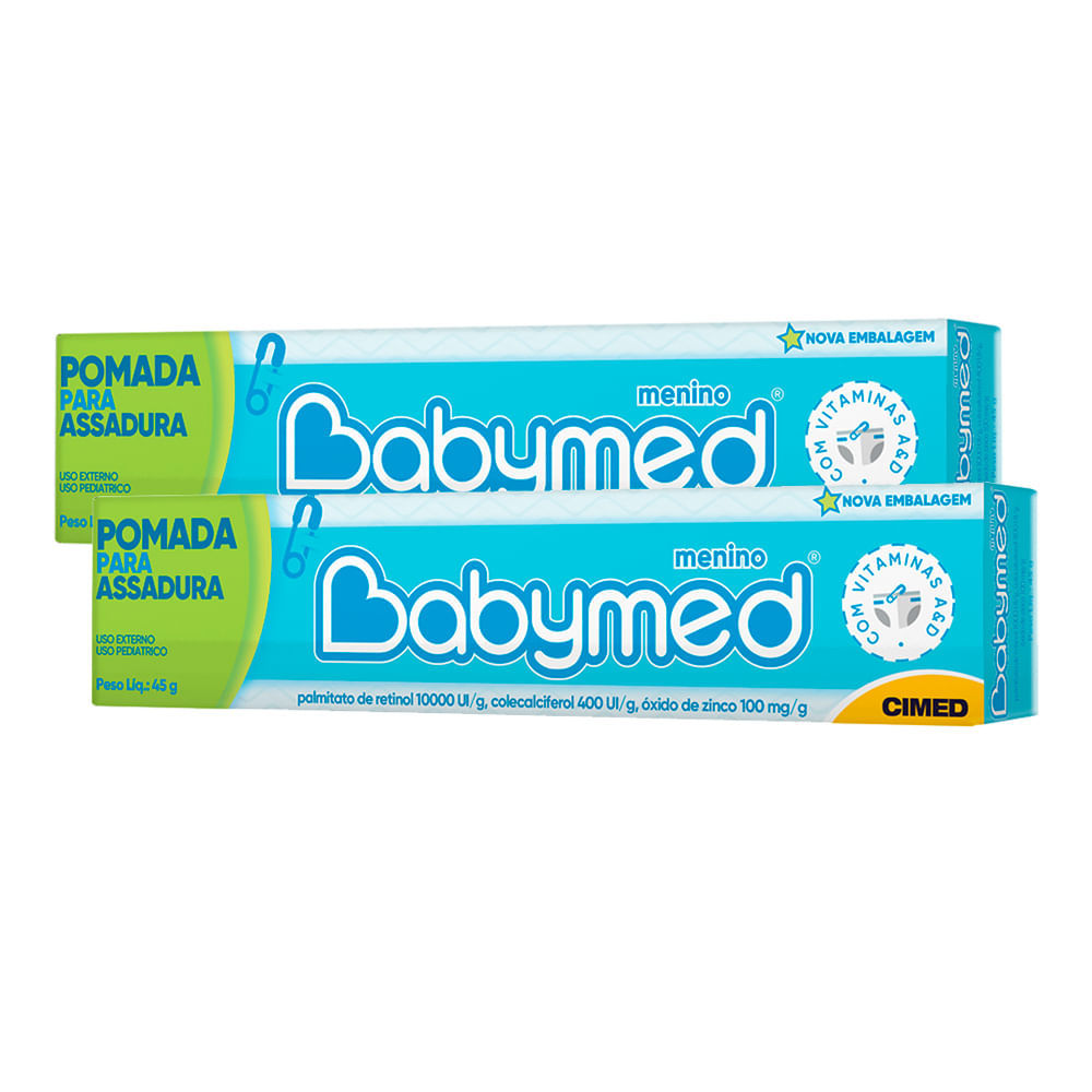 Kit 2 Babymed Pomada Para Assaduras Azul 45G em Oferta na Shopee