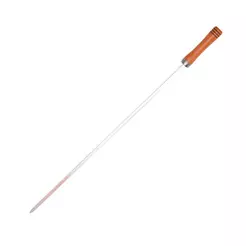 Espeto Simples Cromunfer Aço Inox, Cabo Madeira, para Coração, 90cm- 990