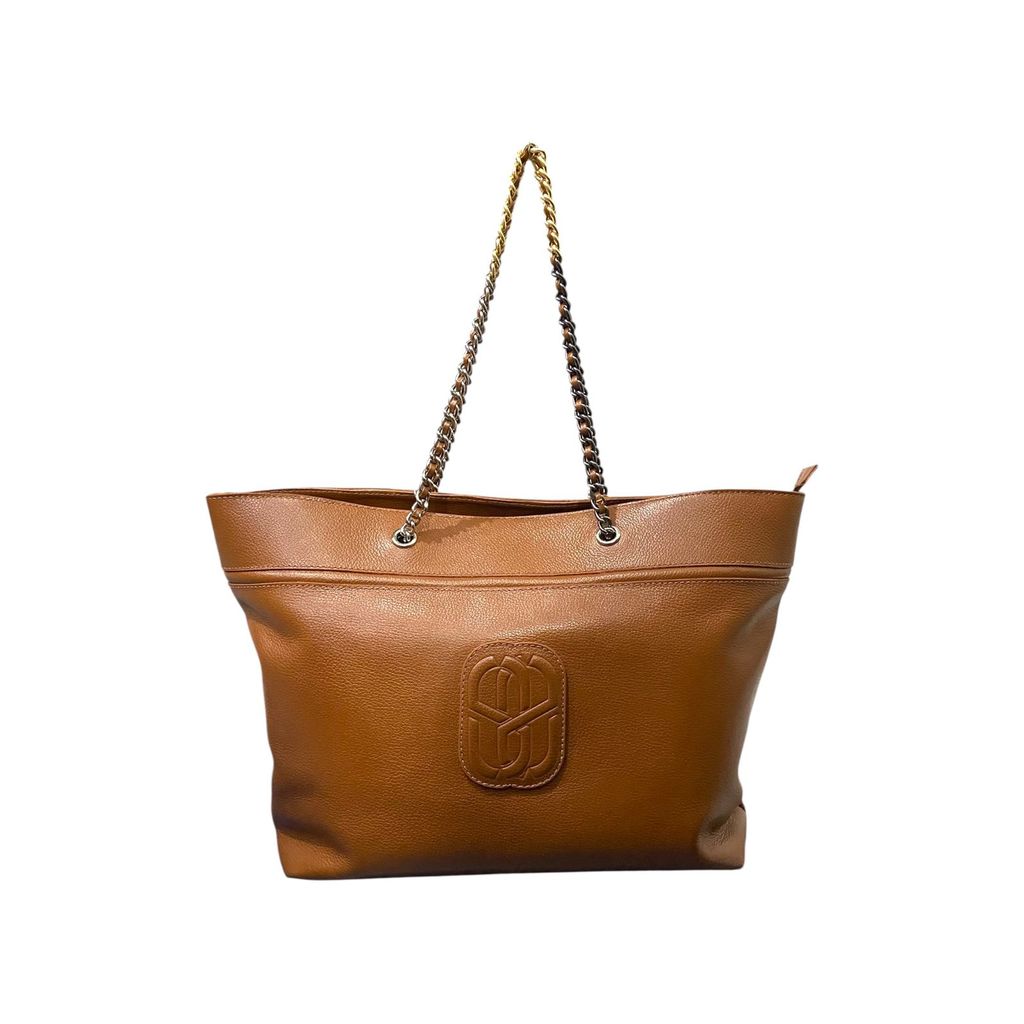 Bolsa Feminina Schutz Couro Shopping Belle De Ombro Caramelo