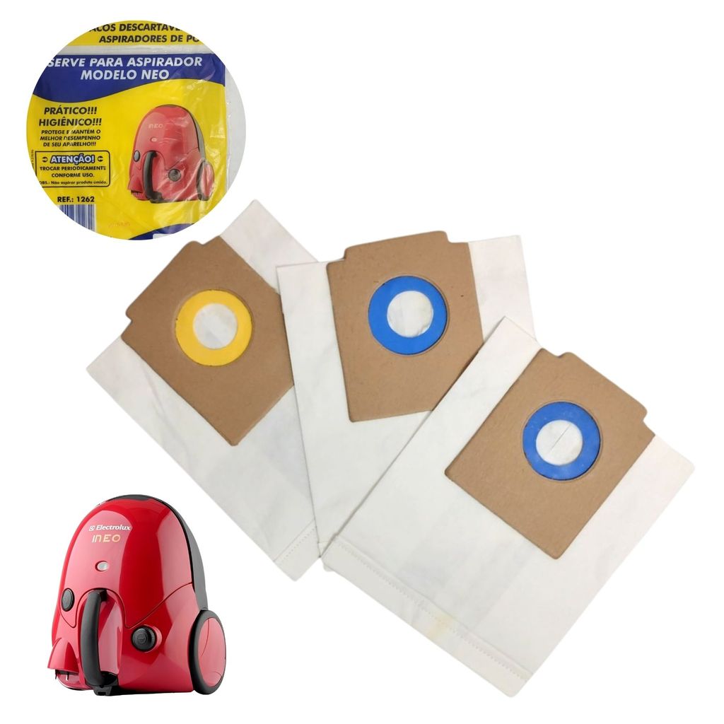 Kit 3 Unidades Filtros Aspirador Compatível Electrolux Neo