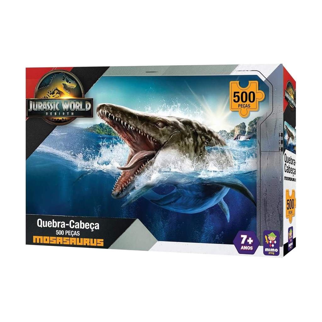Quebra-cabeça 500 peças Mosassaurus Jurassic World Rebirth Mimo Toys - 2095 em Oferta na Shopee