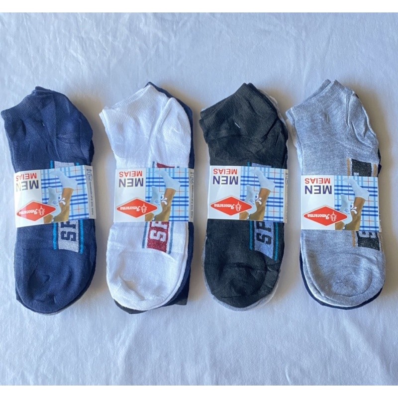 Kit 12 Pares de Meias Soquete Unissex Cano Curta Cores Variadas