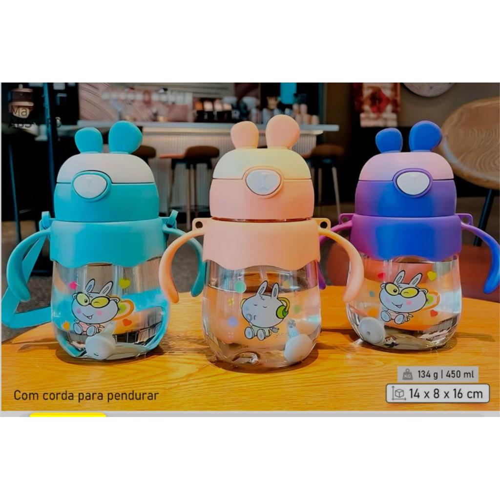 Copo Garrafa De Transição Aprendizado Infantil 450ml Com Alça Antivazamento Bico De Silicone em Oferta na Shopee