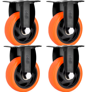 Kit 4 Rodízios Para Moveis Pesado Roda 4" Polegadas Grande Reforçada Fixa Industrial 100mm Marca Rrj em Oferta na Shopee