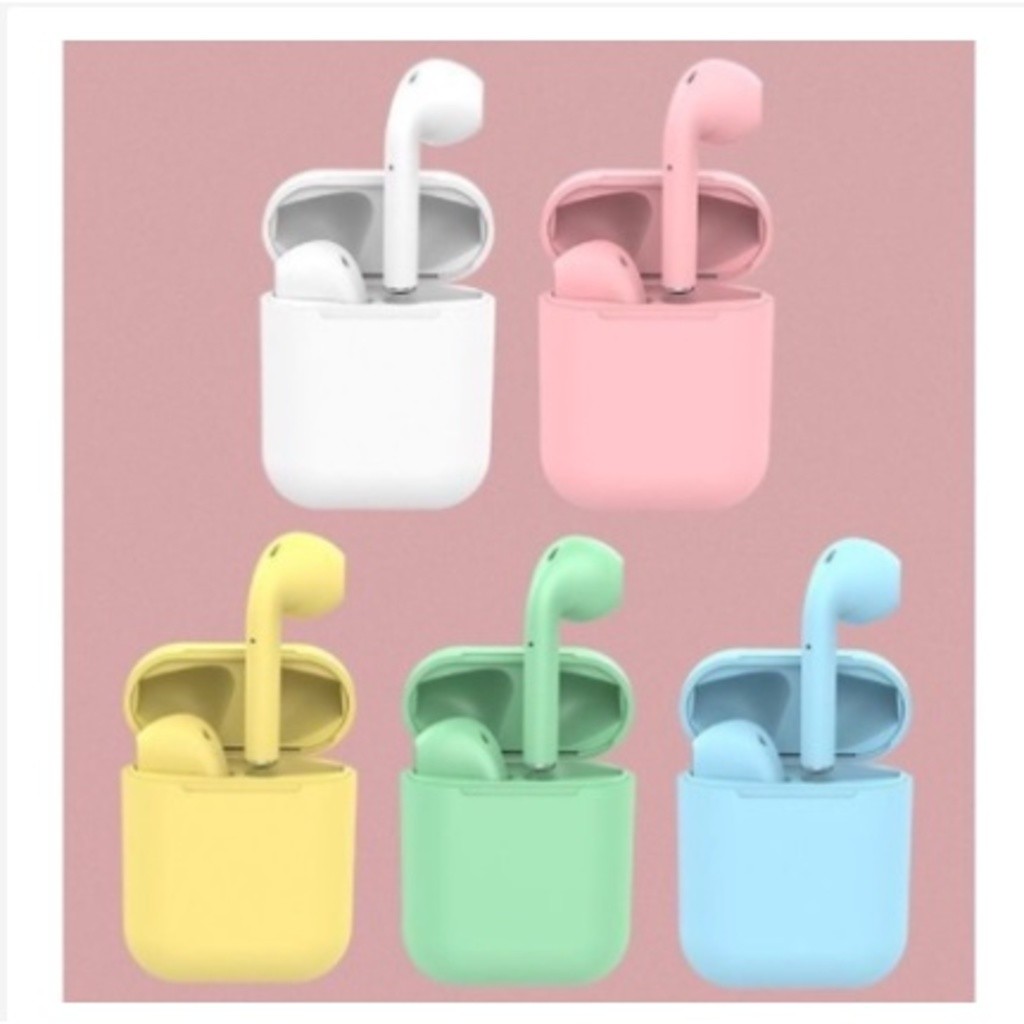 Fone de ouvido sem fio bluetooth TWS binaural macaron fone de ouvido bluetooth pop-up 5.0 cor mini i12