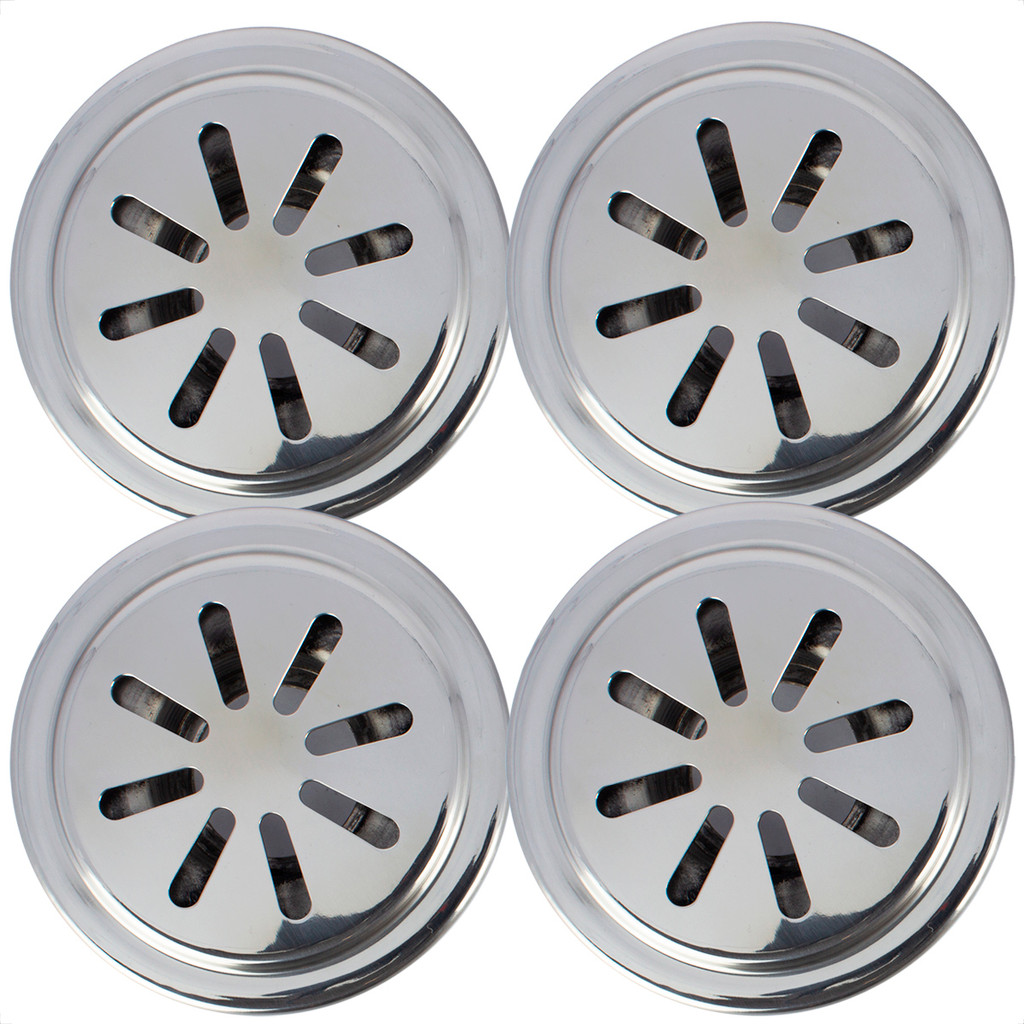 Kit 4 Drenos Nivelador de Parede 50mm Inox para Piscina