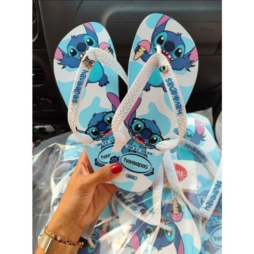 Chinelo Personagem Lilo & Stitch  Havaianas Mae/Filha Infantil/Adulto