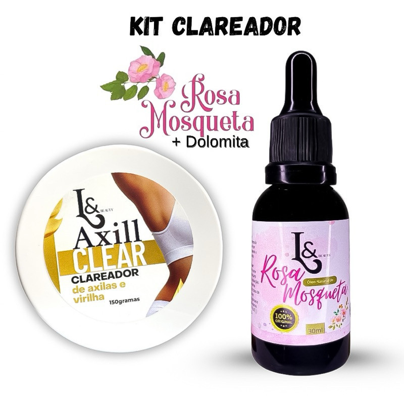 Kit Óleo De Rosa Mosqueta L&Beauty + Clareador De Axilas E Virilhas Com Dolomita