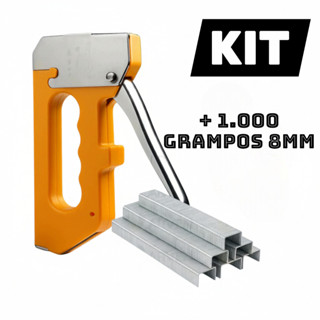 Grampeador Tapeceiro +1000 grampos ALTA PRESSÃO PROFISSIONAL Manual Aceita 4mm 6mm 8mm em Oferta na Shopee