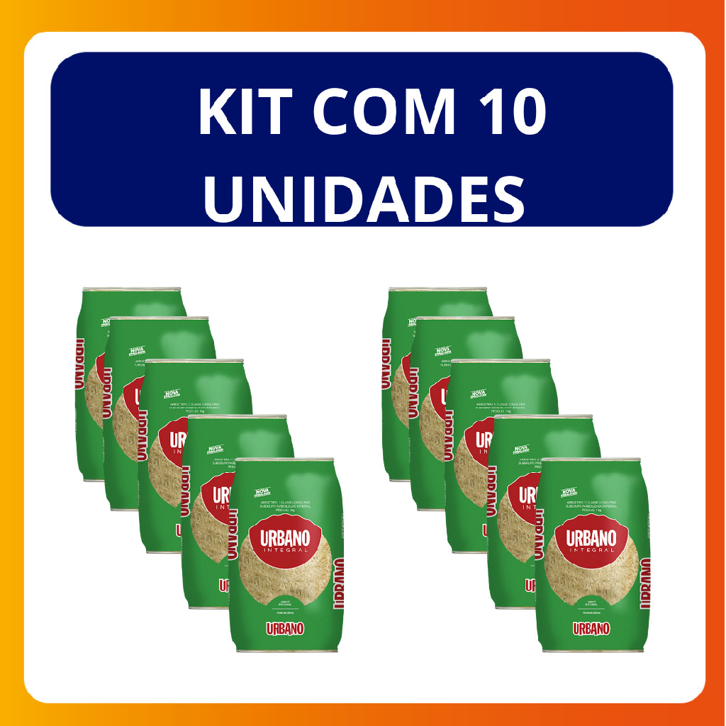 Kit c/10 Unidades Arroz Integral Tio Urbano 1kg Tp1 em Oferta na Shopee