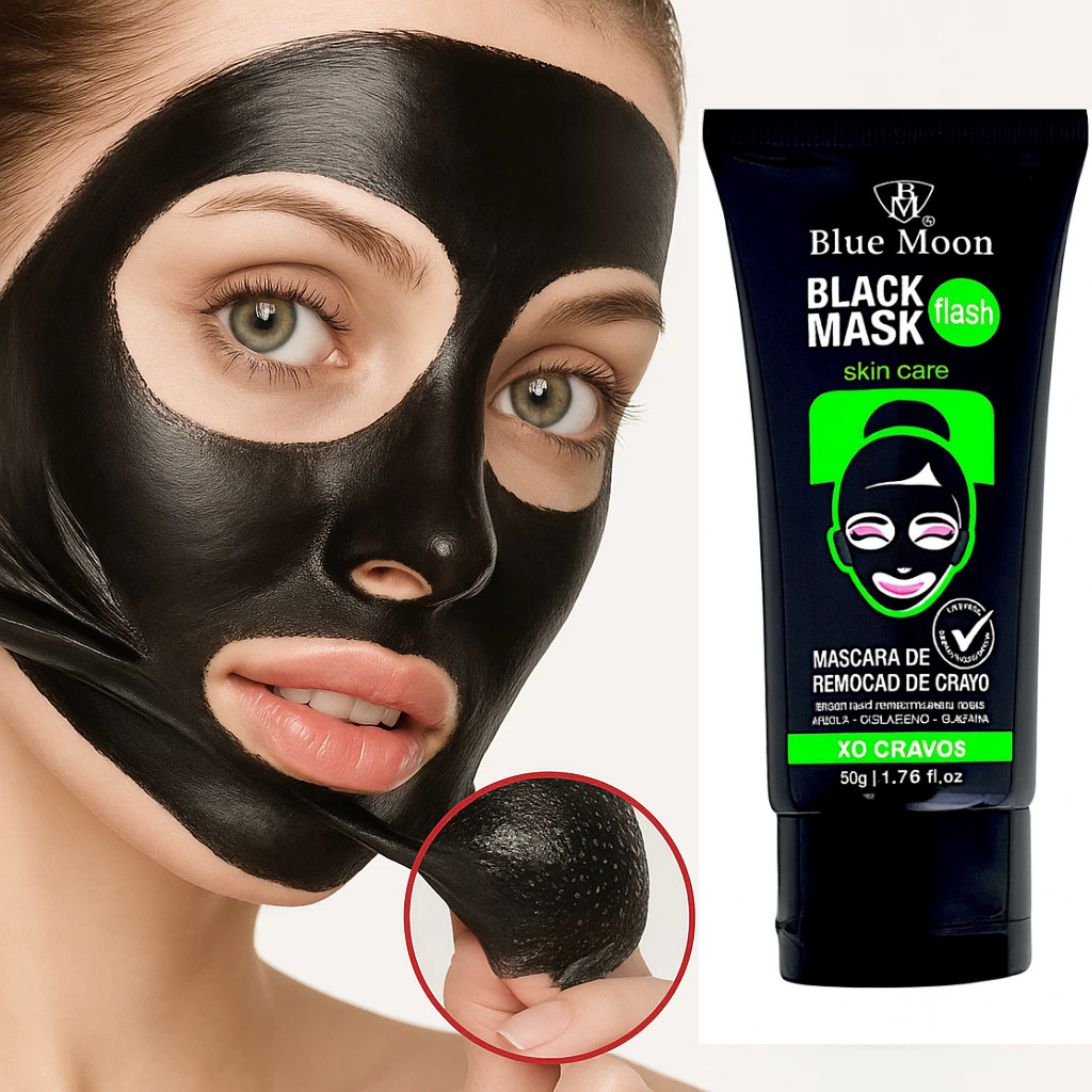 Skin Care Pele Remover cravos Bluemoon Black Mask com Carvão Ativado