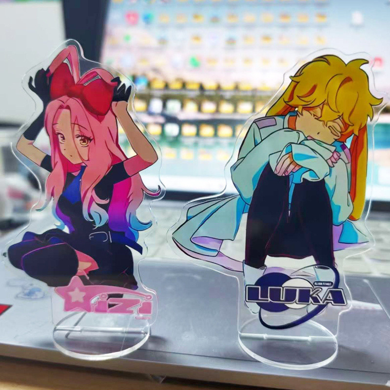 2026 Novo 2 Pçs/Set Alienígena Palco TV Bonito Anime Figura Luka Mizi Q Versão Modelo Placa Mesa Decoração Fãs Presente 