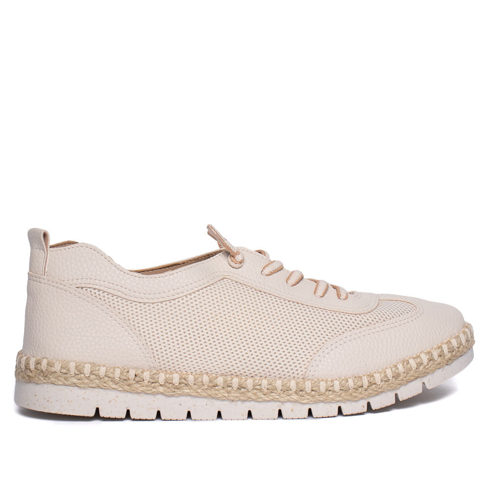 Tênis Feminino Modare Napa Mesh Sisal Creme/Off White em Oferta na Shopee