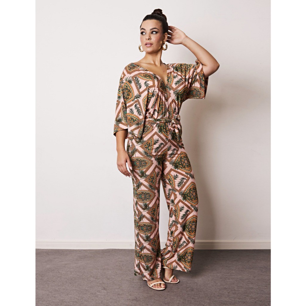 Macacão Longo Feminino Liganete Estampado Modelo Elegante Soltinho Confortável e Versátil