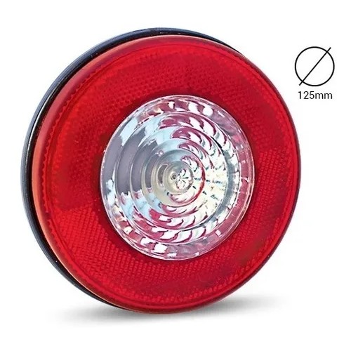 Lente Lanterna Carreta Luz de Ré Vermelho e Cristal PL07580007