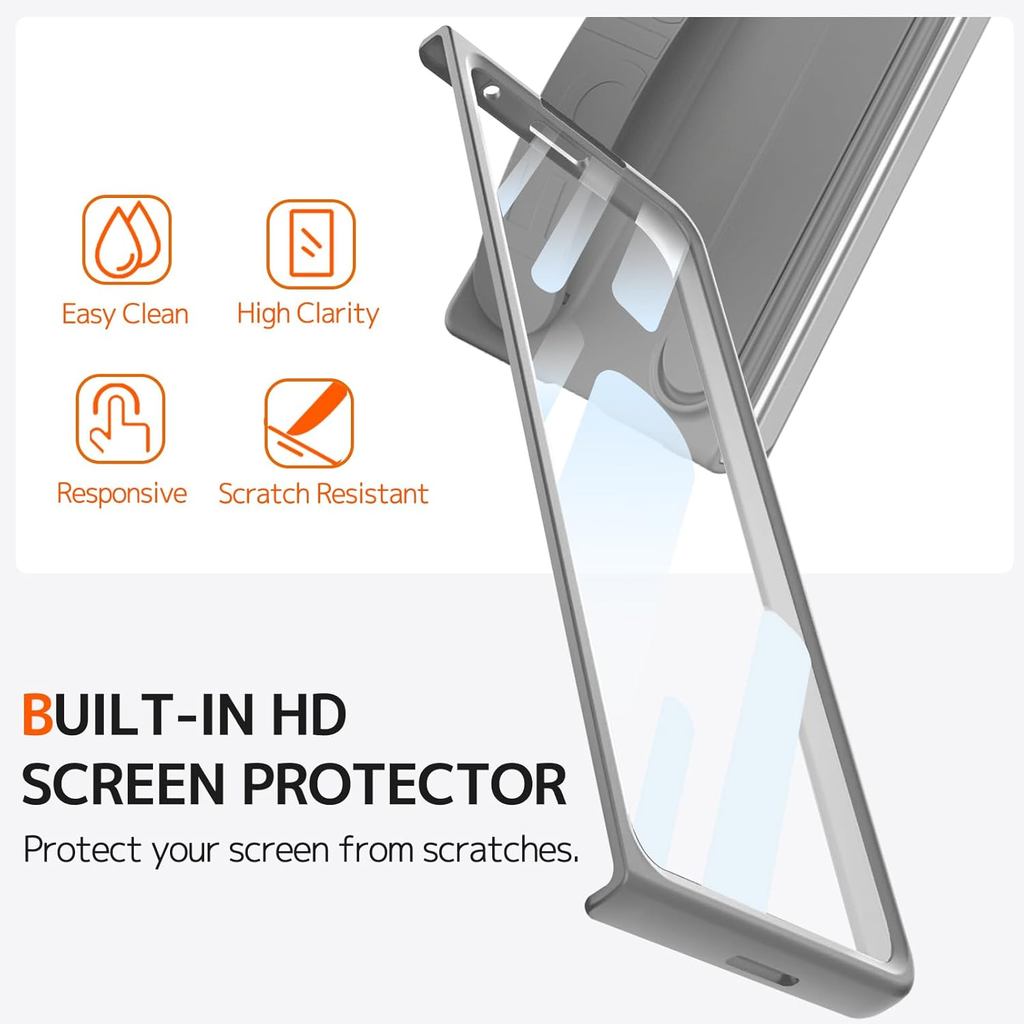 Capa Protetora NINKI Samsung Galaxy Z Fold 6 Com Alça E Suporte , Protetor De Tela , Pulseira-Cinza