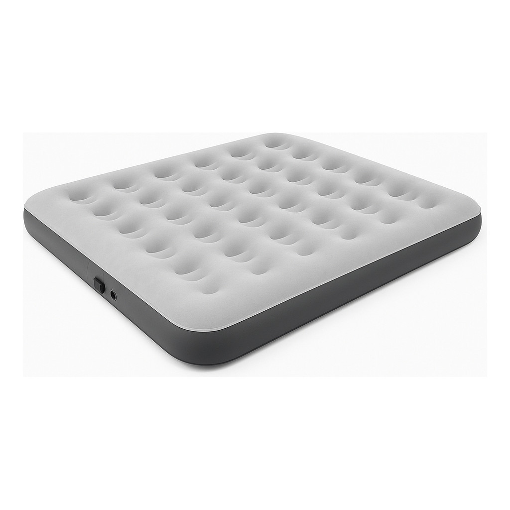 Colchão Ar Inflavel Grande Casal 300kg Resistente Aveludado Cinza em Oferta na Shopee