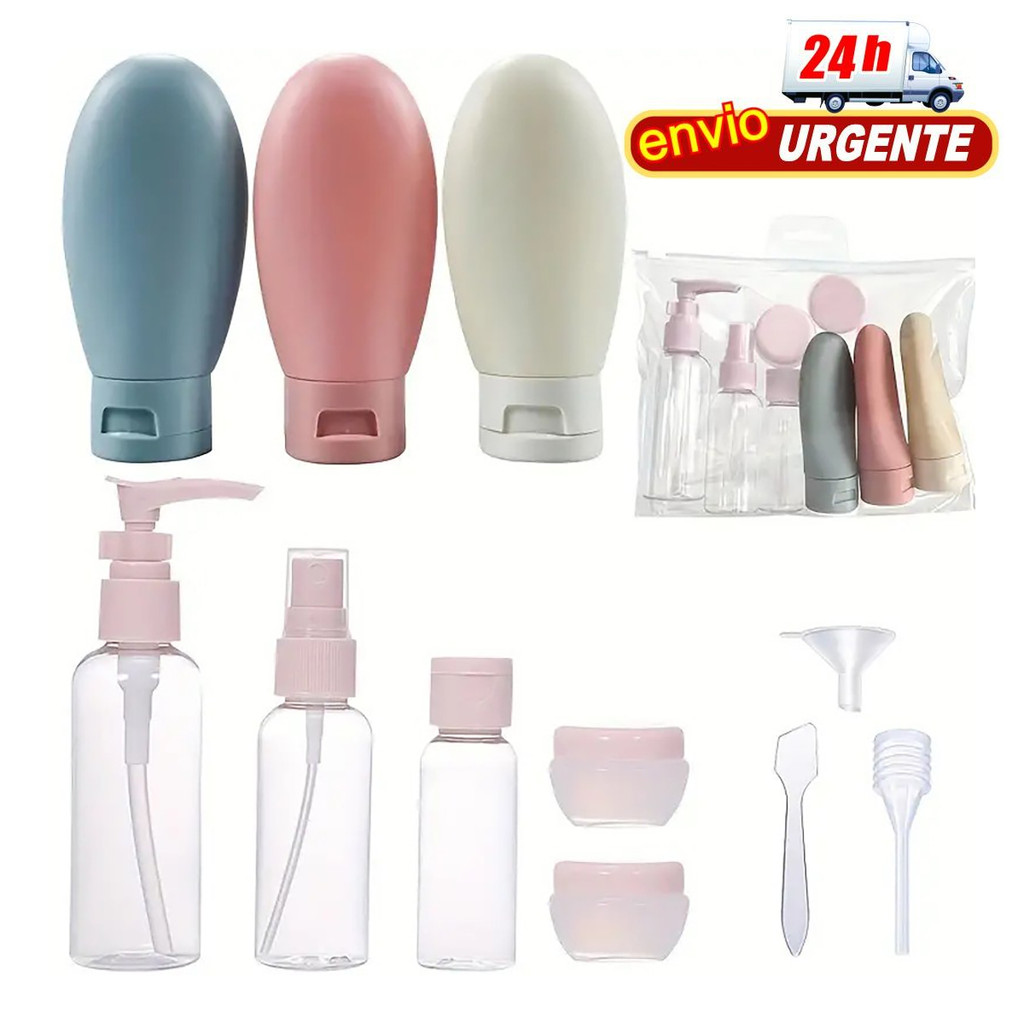 Kit 11 De Frascos Para Viagem Conjunto Multifuncional Peças Creme Cosméticos Viagem