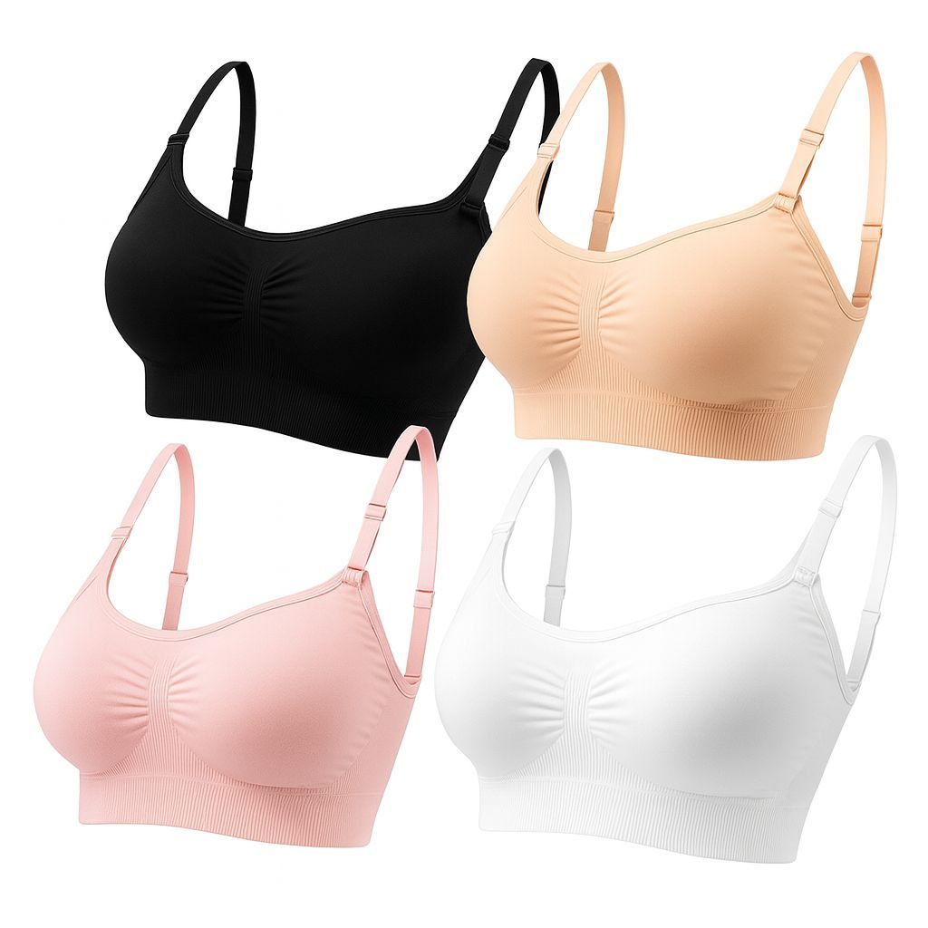 Kit 4 Top Sutiã Com Alça E Fecho Ajustável Leve e liso confortável Premium