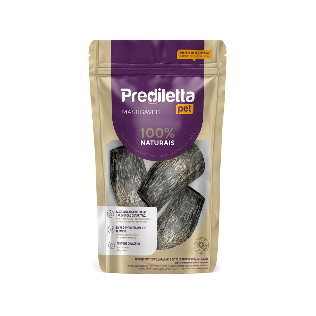 PETISCO NATURAL CHIFRE BOVINO P PARA CÃES PREDILETTA 3 UNIDADES SNACK PET MASTIGÁVEL NATURAL