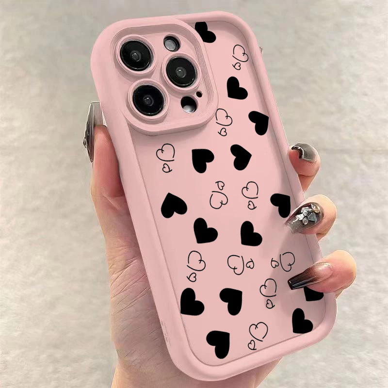 Capinha Capa Para Redmi A2 A3 A5 8 10C 12 13 15 POCO M3 X4 PRO Xiaomi 11 lite Silicone À Prova de Choque Coração Negro em Oferta na Shopee