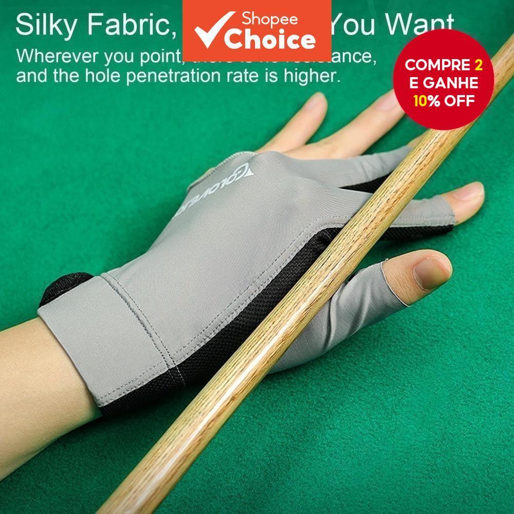 Luvas Profissionais de Sinuca com Três Dedos VAZADOS, respiráveis e antiderrapantes, unidade esquerda em Oferta na Shopee