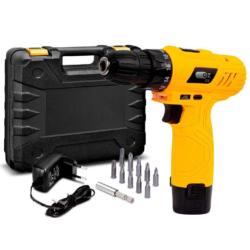 Furadeira Parafusadeira Sem Fio 12v 3/8” 10mm Com Maleta + Acessórios em Oferta na Shopee
