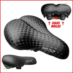 Selim Bike Confortavel Duas Molas Largo Unissex GTS - Preto