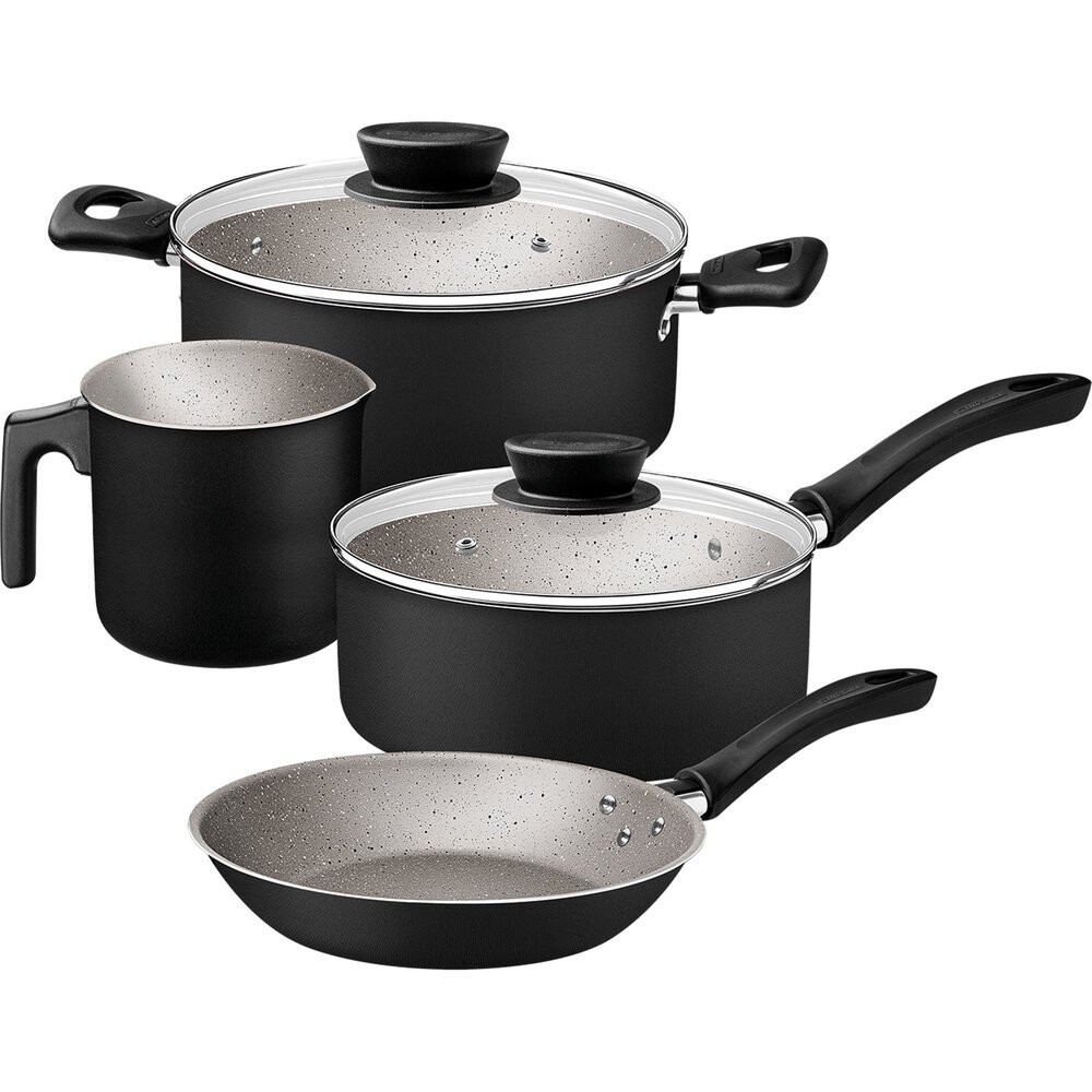 Conjunto de Panelas Tramontina Linz 4 Peças, Preto - 28299/004 em Oferta na Shopee