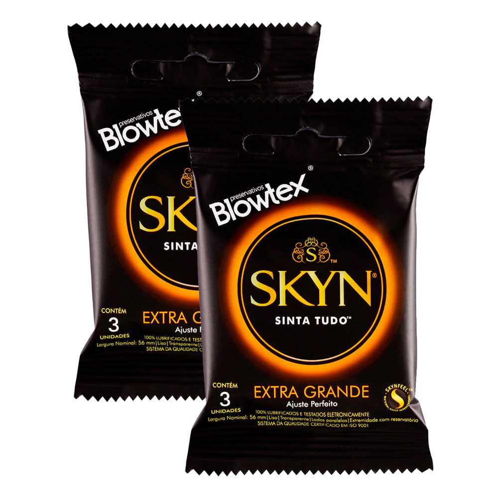 Kit 2 Preservativo Blowtex Skyn Extra Grande 3 Unidades em Oferta na Shopee