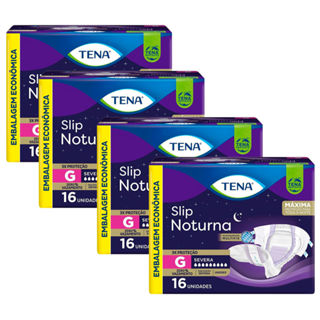 Kit 4 Fralda Geriátrica Tena Slip Noturna Tamanho G com 16 Unidades em Oferta na Shopee