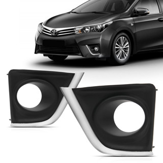 Moldura Grade Milha Corolla 2015 2016 2017 Com Furo Cromada em Oferta na Shopee