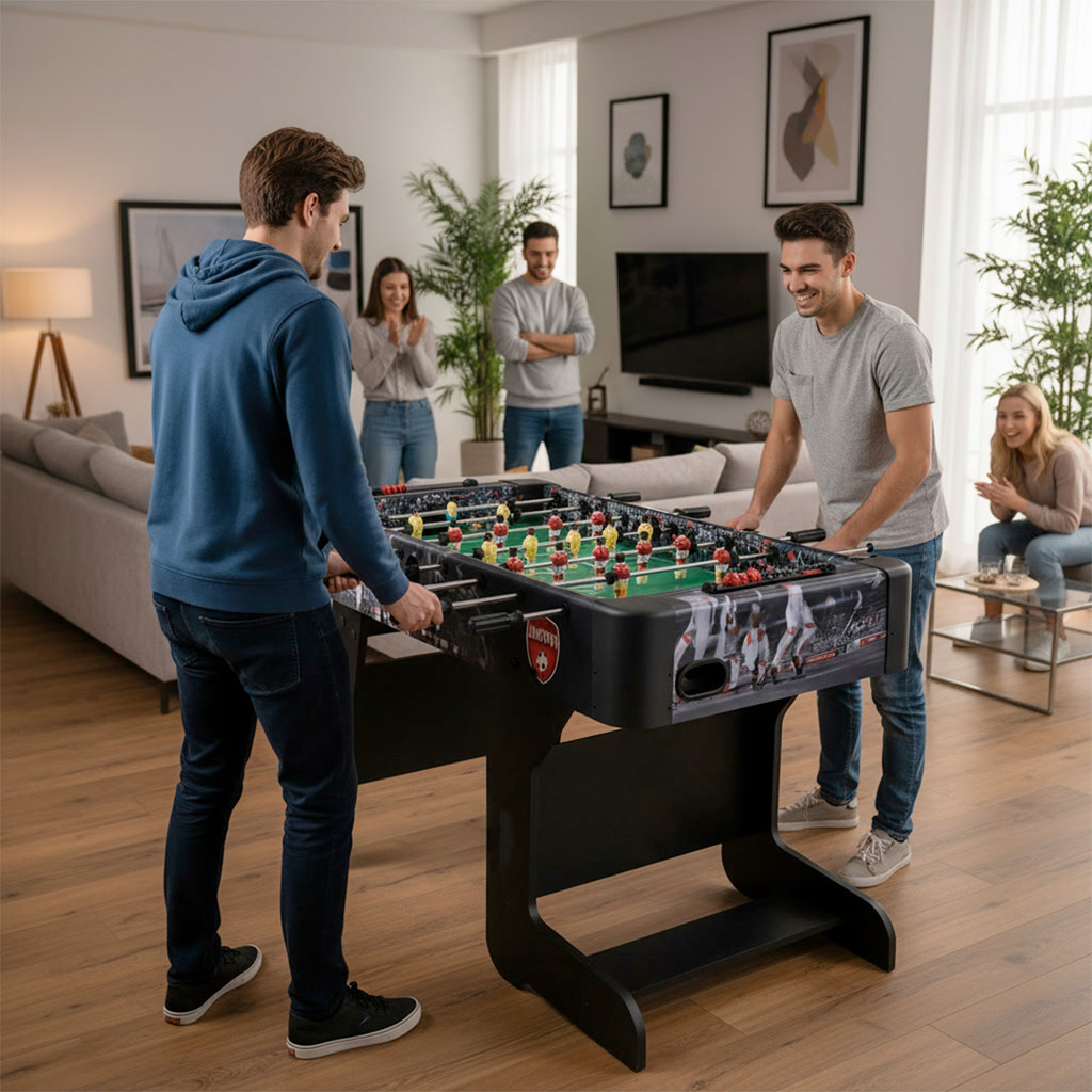 Mesa De Pebolim Totó 3 Bolas Pimbolim Futmesa Futebol Para Adultos e Crianças Dobravel Profissional