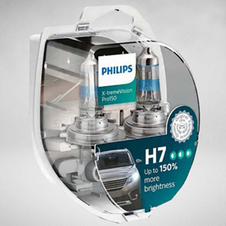 Par Lampada Original Philips X-treme Vision Pro H7 3400k 150% 55w 12v em Oferta na Shopee